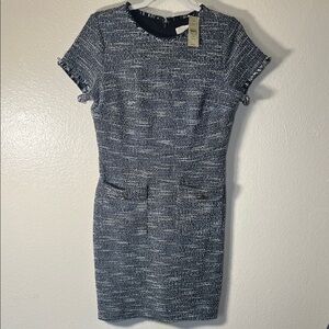 LOFT Navy Tweed Mini Dress size 6P